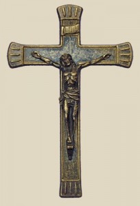 Antiqued Brass Crucifix 7 1/2 inches [CRX4043]