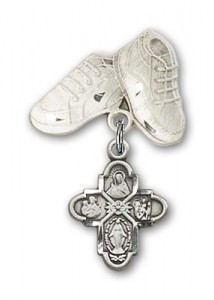 Baby Badge with 4-Way Charm and Baby Boots Pin [BLBP0132]