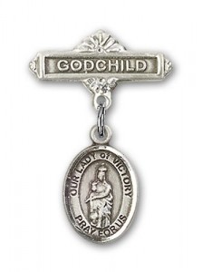 Baby Badge with Our Lady of Victory Charm and Godchild Badge Pin [BLBP2012]