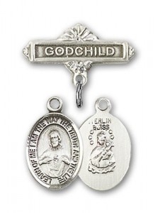 Baby Badge with Scapular Charm and Godchild Badge Pin [BLBP0950]