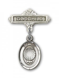 Baby Pin with Baptism Charm and Godchild Badge Pin [BLBP0090]