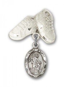 Baby Pin with Guardian Angel Charm and Baby Boots Pin [BLBP0041]