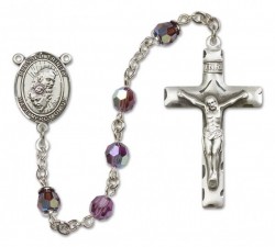 Blessed Trinity Sterling Silver Heirloom Rosary Squared Crucifix [RBEN0006]