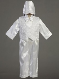 Boy's Embroidered Baptism Vest and Satin Pants [LCC8250]