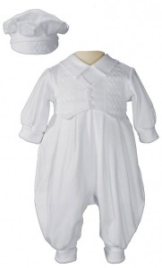 Boy's Long Pant Romper with Windowpane Embroidery [LTM1015]