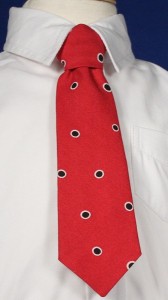 Boys Red Tie with Blue Dot Pattern [TIE102]
