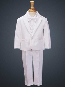 Boy's White Tuxedo with Vest and Bowtie [LBS0129]