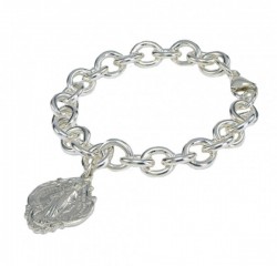 Bracelet - Extra Heavy Sterling Silver with Miraculous Charm [RB3456]