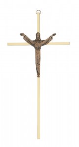 Brass Risen Christ Crucifix, Brass Corpus - 10“H [MVR0001]