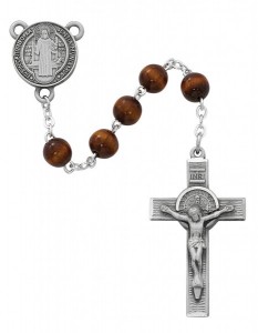 Brown Round St. Benedict Rosary [MVRB1195]