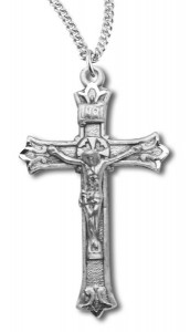 Budded Crucifix Pendant Sterling Silver [RECRX1002]