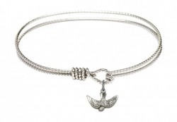 Cable Bangle Bracelet with a Holy Spirit Charm [BRC5911]