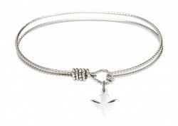 Cable Bangle Bracelet with a Holy Spirit Dove Charm [BRC0225]