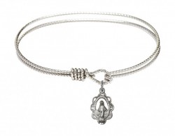 Cable Bangle Bracelet with a Miraculous Charm [BRC1610]
