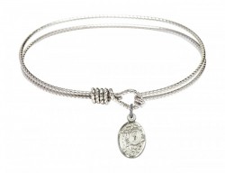 Cable Bangle Bracelet with a Miraculous Charm [BRC9682]