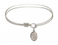 Cable Bangle Bracelet with Our Lady of Assumption Charm [BRC9388]