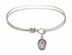 Cable Bangle Bracelet with Our Lady of Consolation Charm [BRC9292]