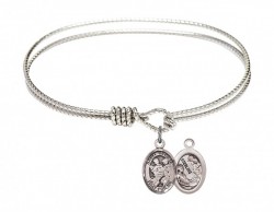 Cable Bangle Bracelet with a Saint Cecilia Marching Band Charm [BRC9179]