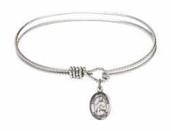 Cable Bangle Bracelet with a Saint Placidus Charm [BRC9240]
