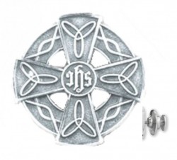 Celtic Design Cross Lapel Pin Sterling Silver [HMLP009]