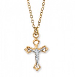 Child Size Heart End Crucifix Necklace [CM2019]