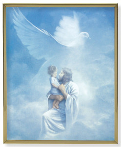 Christ Welcoming Child 8x10 Gold Trim Plaque [HFA0248]