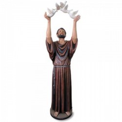 Church Size Saint Francis with Dove 48 Inch High Statue [CBST076]
