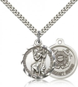Coast Guard St. Christopher Medal - Nickel Size [CM2119]