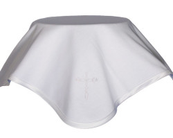 Cotton Christening Blanket with Embroidered Cross and Stars [BLA017]