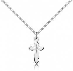 Small Cross Necklace with Etched Tips [BM0168]