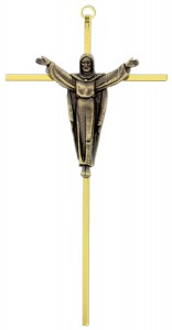 Crucifix Brass Gold Risen Christ 10“ [SFA0020]