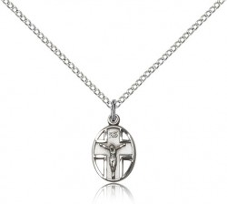 Small Cut-Out Oval Cross and Crucifix Pendant [BC0022]