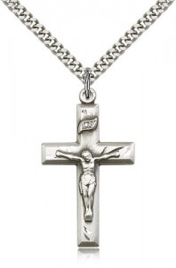 Classic Block Style Crucifix Medal [BM0287]