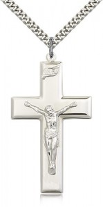 Men's Thick High Polish Crucifix Pendant [BM0289]
