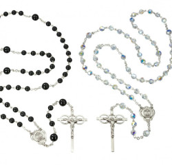 Crystal and Onyx Wedding Rosary Set [HMR5676]