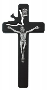 Cut Out Dove Wall Cross Black Wood 8 Inches [MV1011]