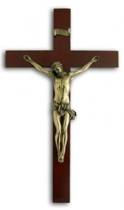 Elegant Dark Wood Wall Crucifix - 14 Inches [GSCH1096]