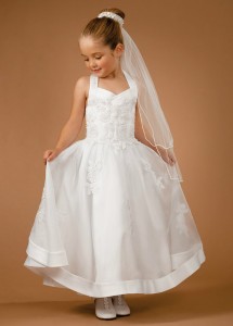 First Communion Dress with Halter Top, Size 10 [LDA6001]