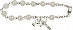 First Communion Faux Pearl Rosary Bracelet [RB2001]