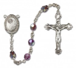 Footprints Cross Sterling Silver Heirloom Rosary Fancy Crucifix [RBEN1009]
