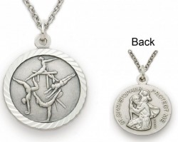 Girls St. Christopher Gymnastics Sports Medal with Chain [SM0062]