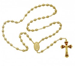 Gold plated Divine Mercy Rosary with Enamel Center [MVRB1039]
