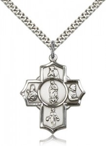 5-Way Hispanic Saint Cross Pendant [BM0328]