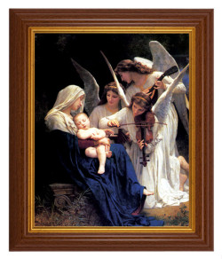 Heavenly Melody by Bouguereau 8x10 Textured Artboard Dark Walnut Frame [HFA5510]