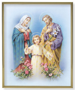 Holy Family Gold Trim Plaque - 2 Sizes [HFA0149]