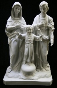 Holy Family Statue White Marble Composite - 26 inch [VIC2004]