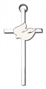 Holy Spirit Wall Cross with White Dove 4“ [CRB0011]