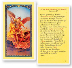 Hymn To St. Michael Archangel Laminated Prayer Card [HPR332]