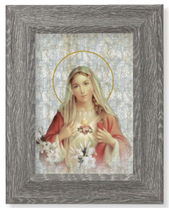 Immaculate Heart of Mary 7x9 Gray Oak Frame [HFA4652]