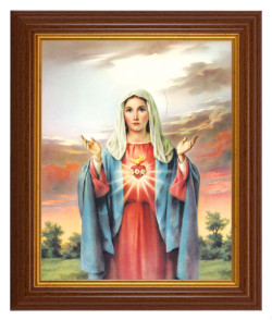 Immaculate Heart of Mary 8x10 Textured Artboard Dark Walnut Frame [HFA5475]